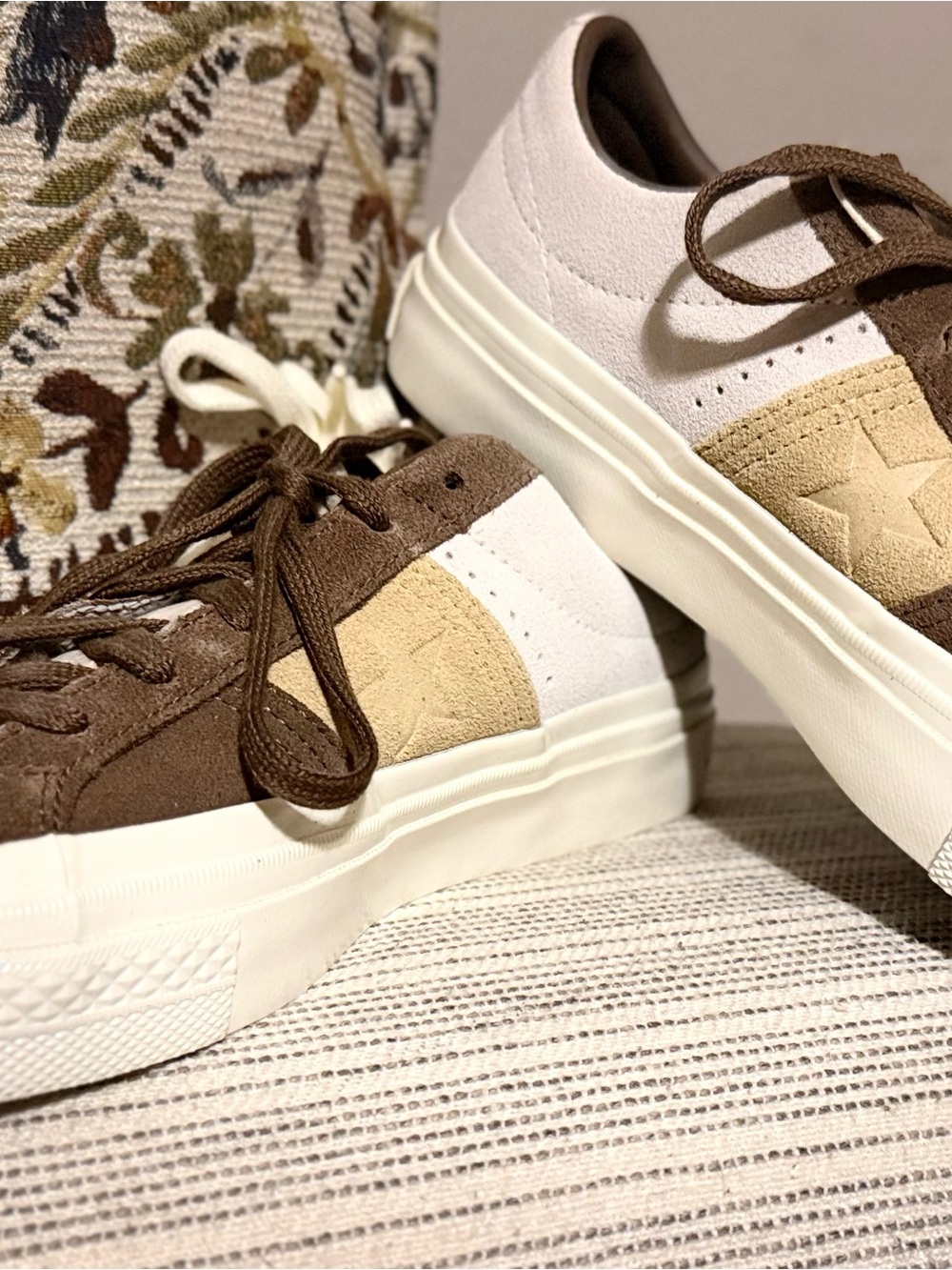 Converse Women’s Low-Top Sneakers in Brown, Cream and Tan